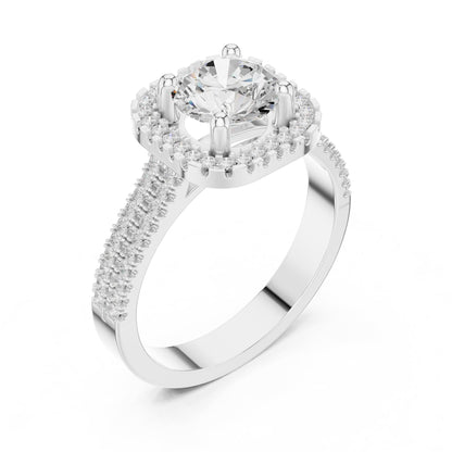 Round Halo Lab Grown Diamond Engagement Ring