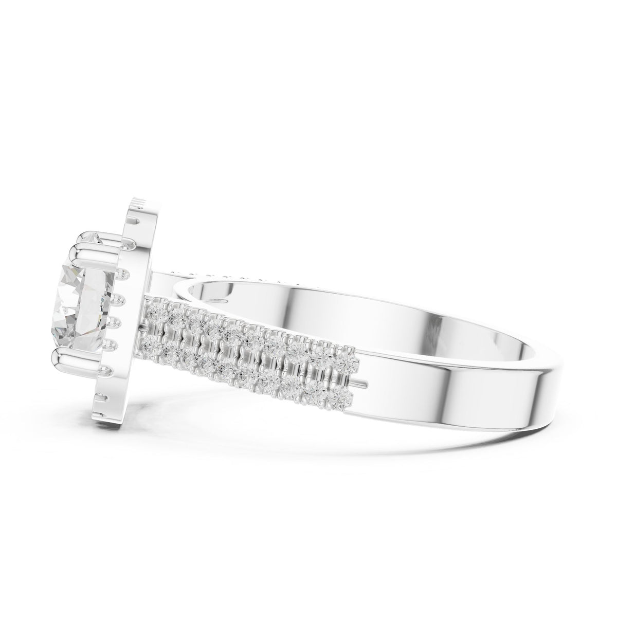 Round Halo Lab Grown Diamond Engagement Ring