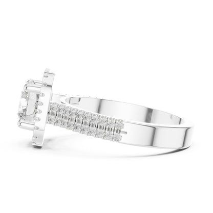 Round Halo Lab Grown Diamond Engagement Ring