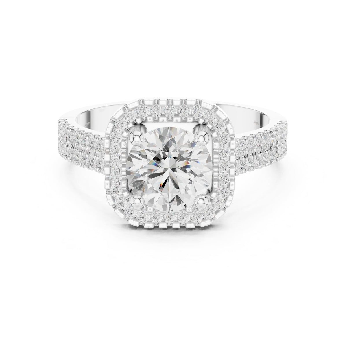 Round Halo Lab Grown Diamond Engagement Ring