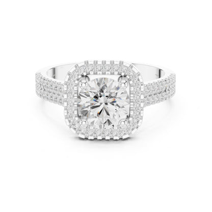 Round Halo Lab Grown Diamond Engagement Ring