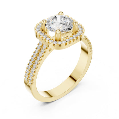 Round Halo Lab Grown Diamond Engagement Ring