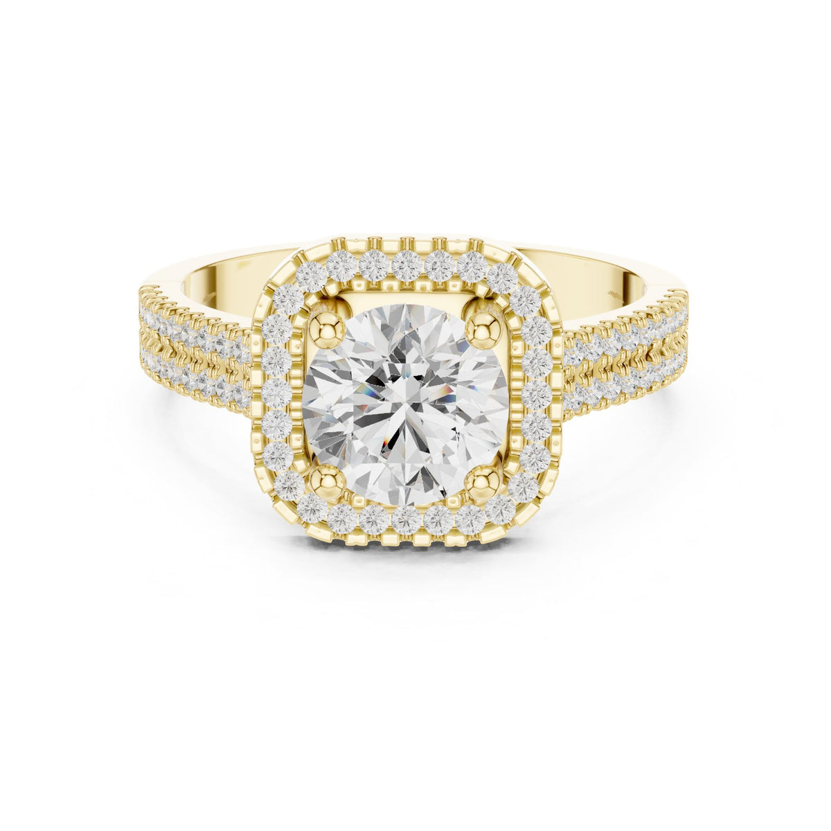Round Halo Lab Grown Diamond Engagement Ring