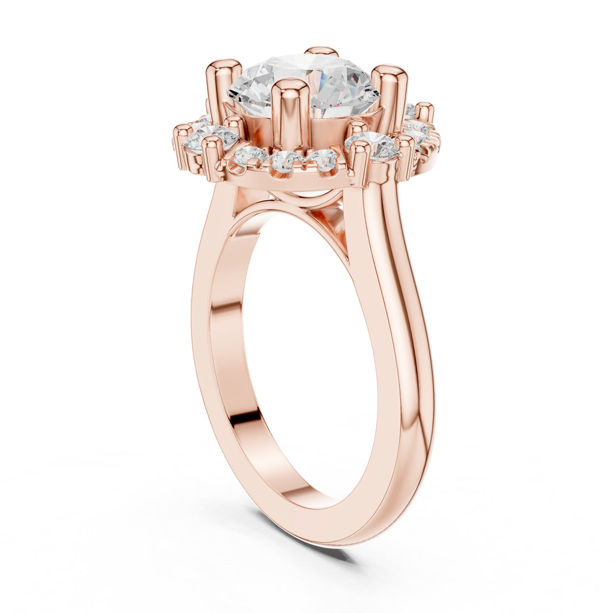 Round Halo Lab Grown Diamond Engagement Ring