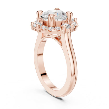 Round Halo Lab Grown Diamond Engagement Ring