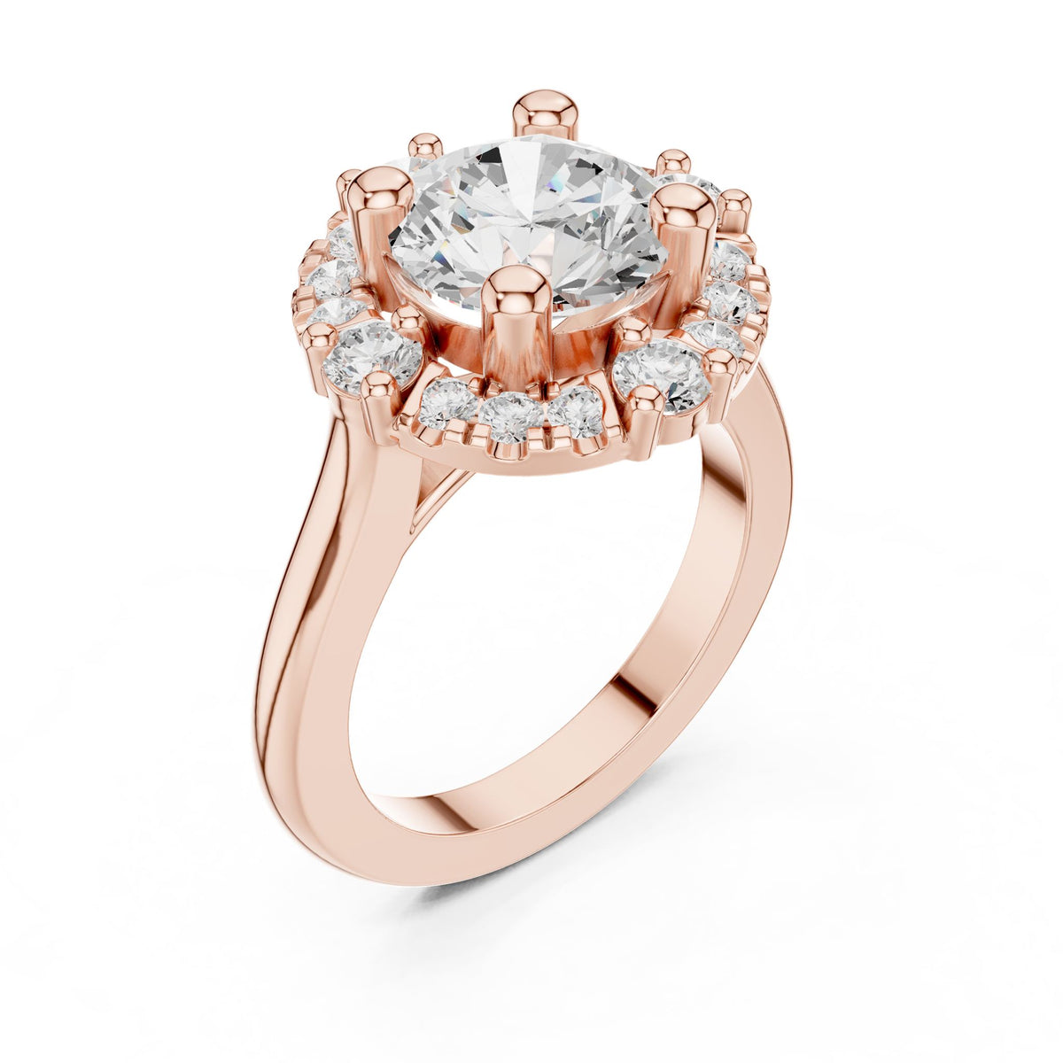 Round Halo Lab Grown Diamond Engagement Ring