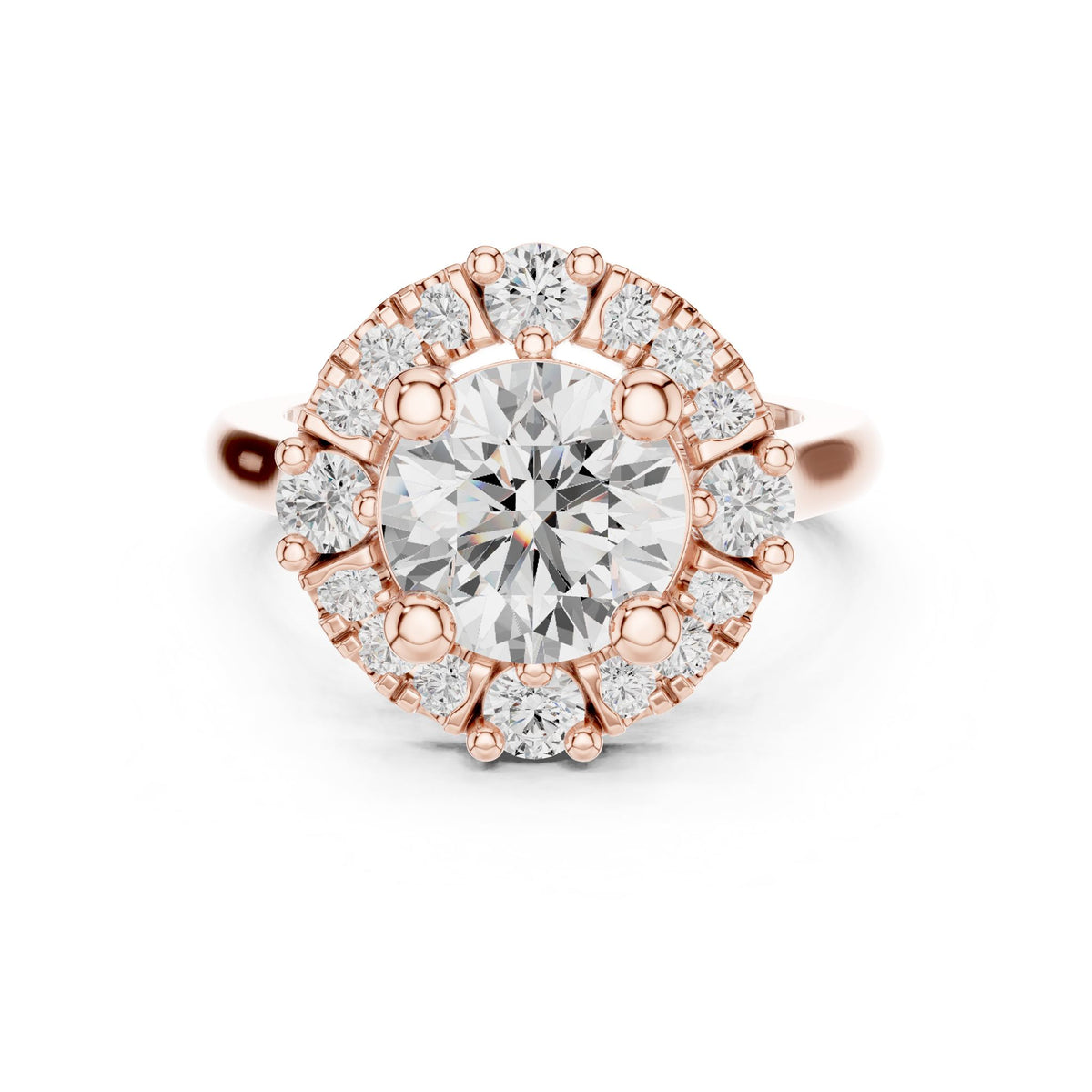 Round Halo Lab Grown Diamond Engagement Ring
