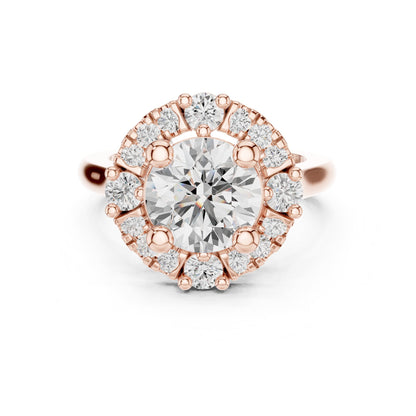 Round Halo Lab Grown Diamond Engagement Ring