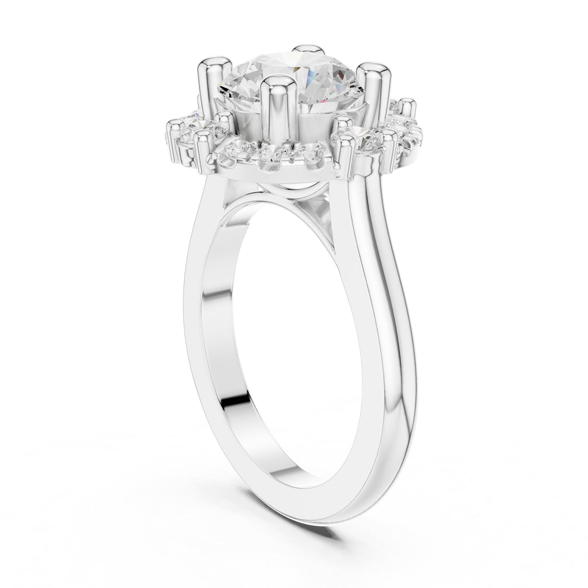 Round Halo Lab Grown Diamond Engagement Ring