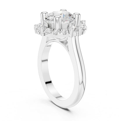 Round Halo Lab Grown Diamond Engagement Ring