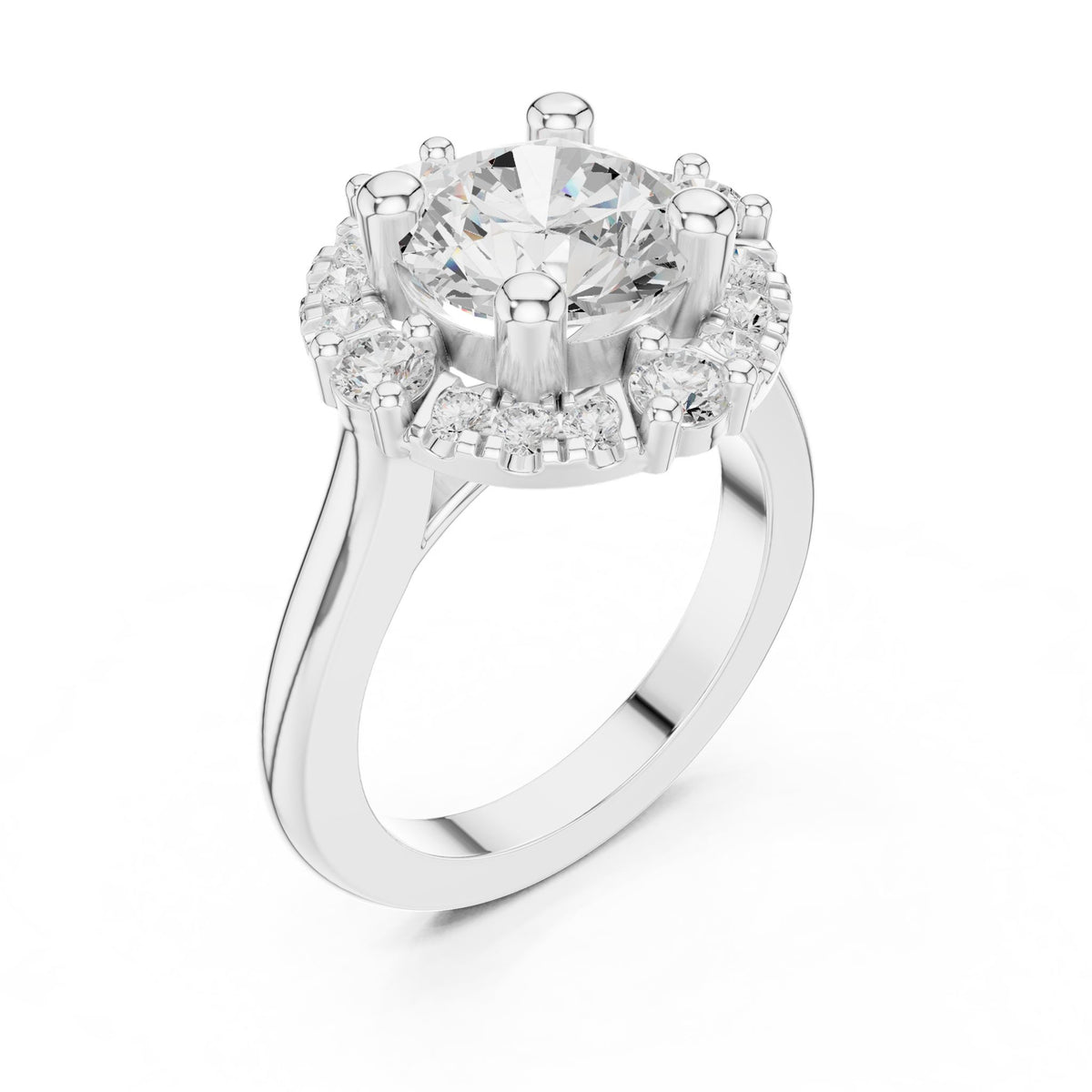 Round Halo Lab Grown Diamond Engagement Ring