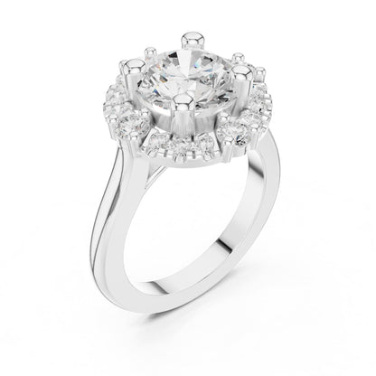 Round Halo Lab Grown Diamond Engagement Ring