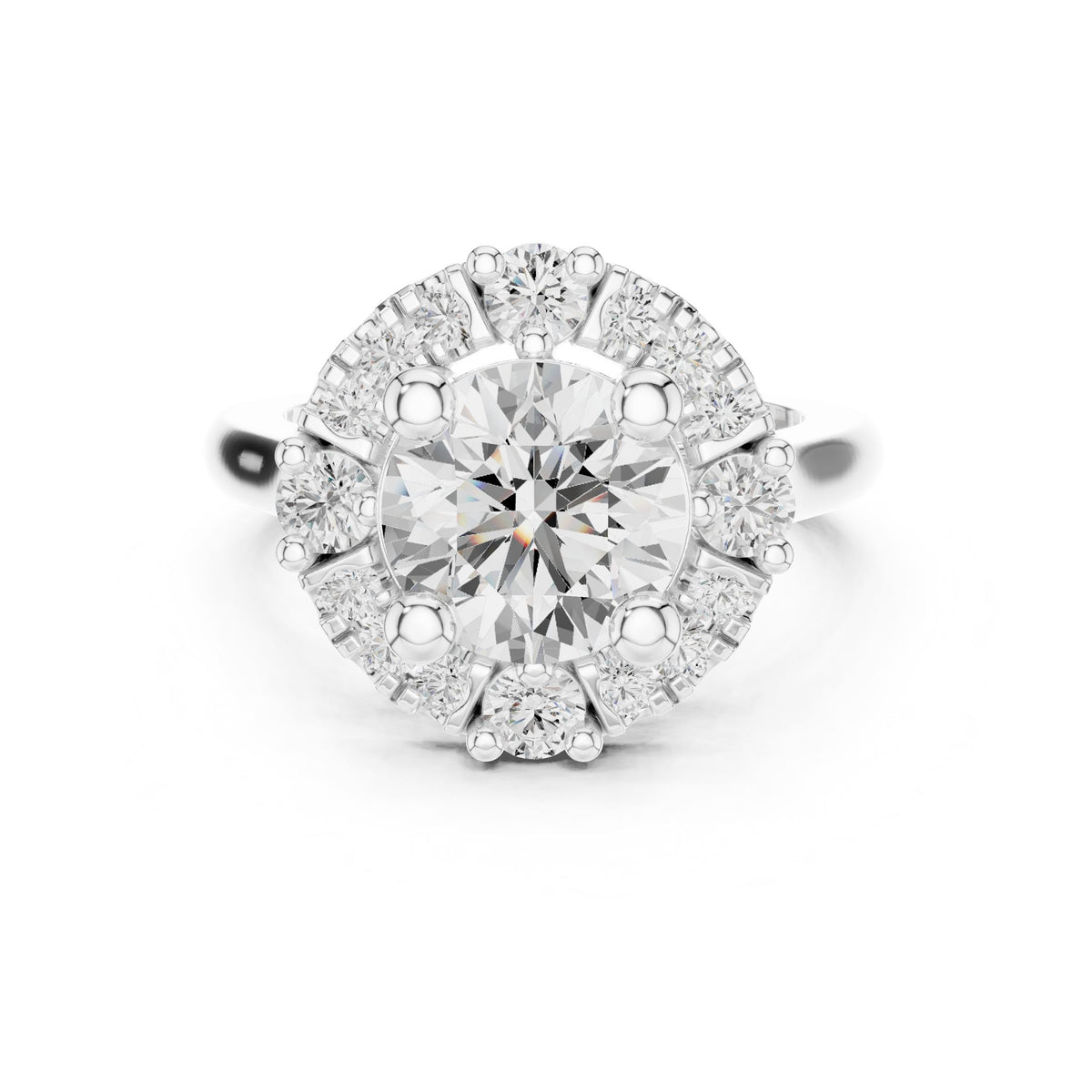 Round Halo Lab Grown Diamond Engagement Ring