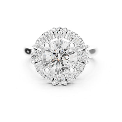 Round Halo Lab Grown Diamond Engagement Ring