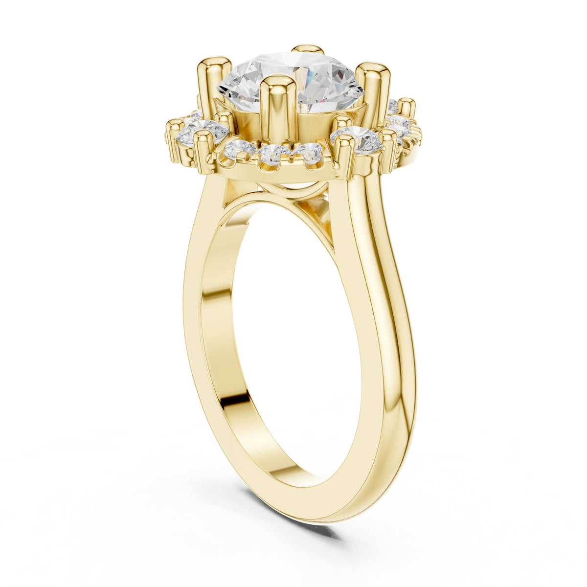 Round Halo Lab Grown Diamond Engagement Ring