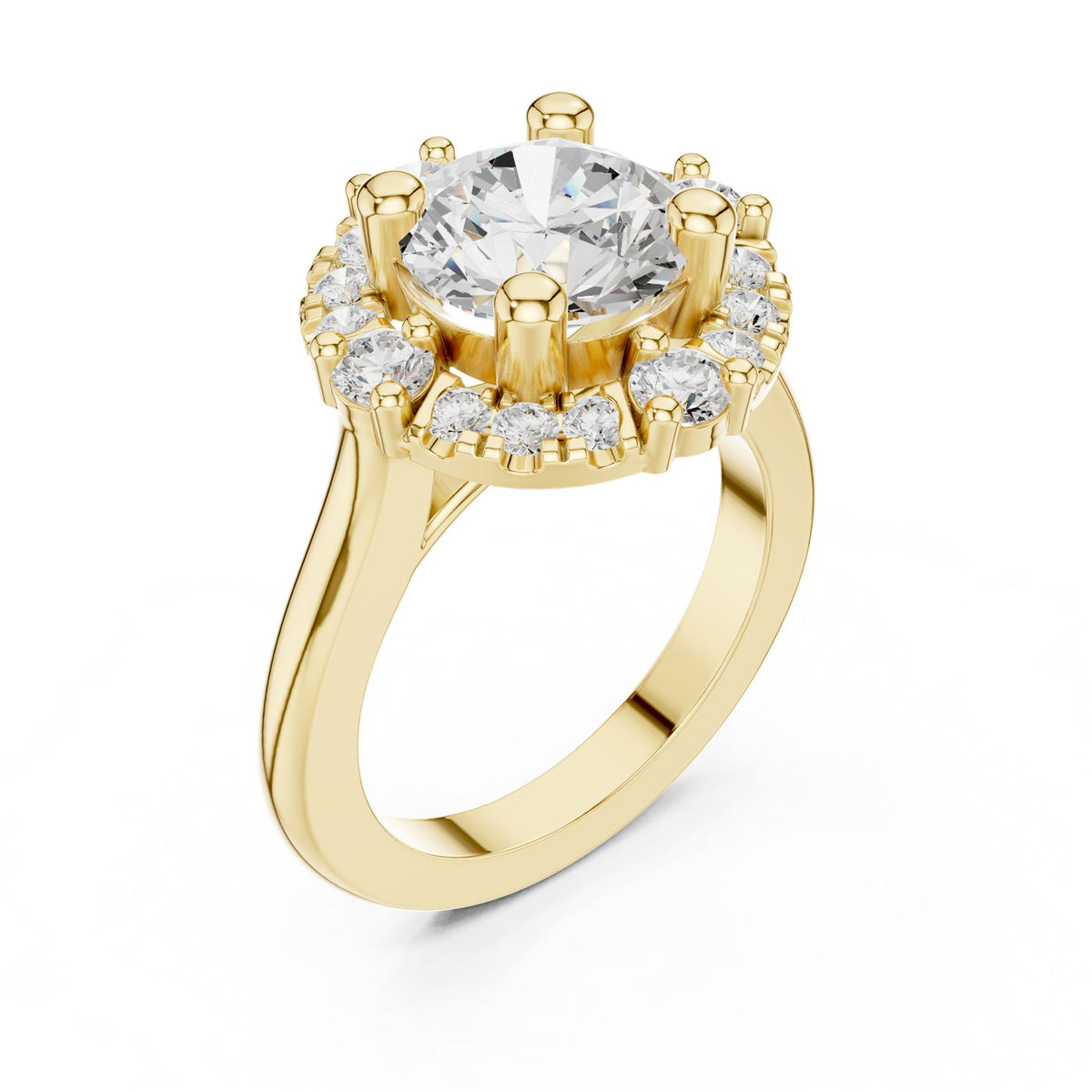 Round Halo Lab Grown Diamond Engagement Ring