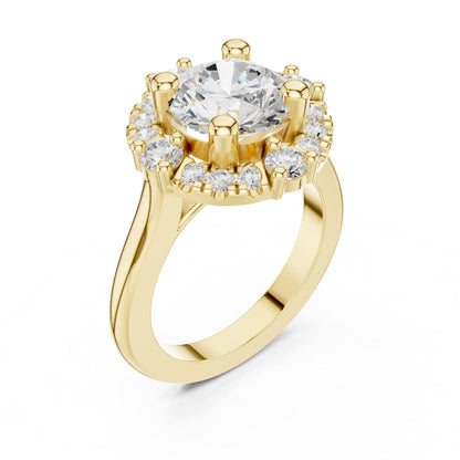 Round Halo Lab Grown Diamond Engagement Ring