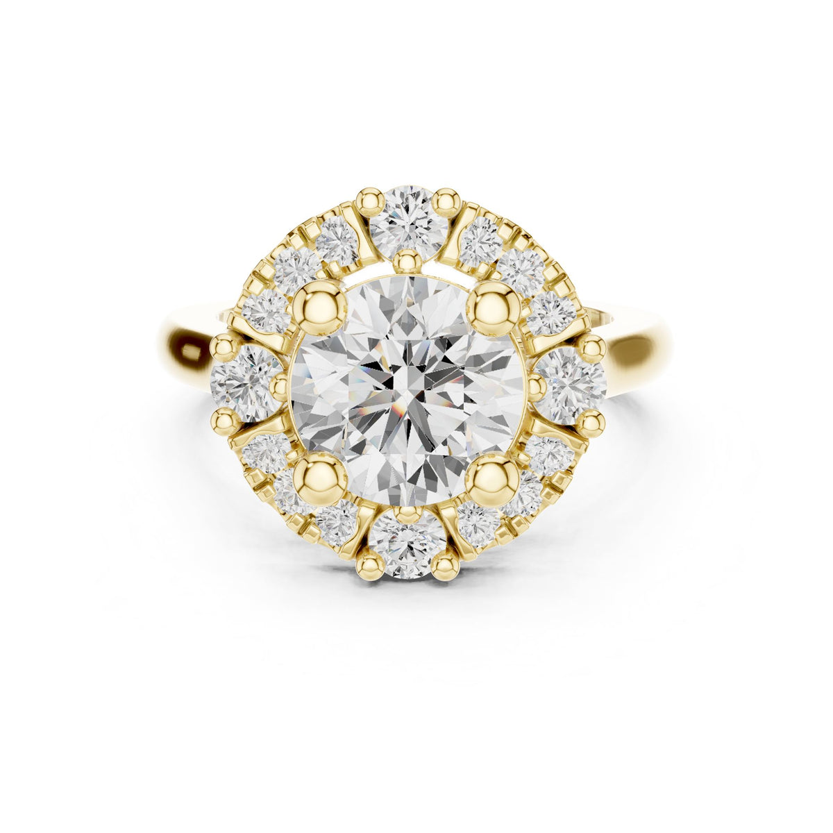 Round Halo Lab Grown Diamond Engagement Ring