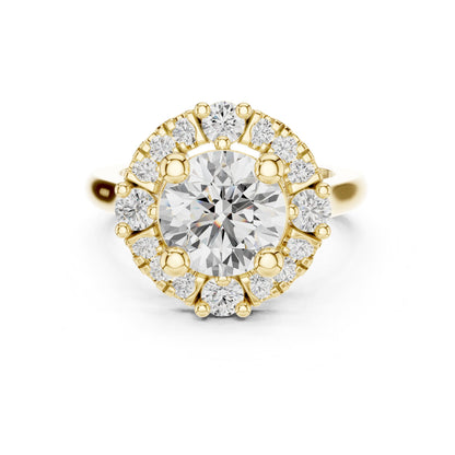 Round Halo Lab Grown Diamond Engagement Ring