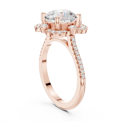 Round Halo Lab Grown Diamond Engagement Ring