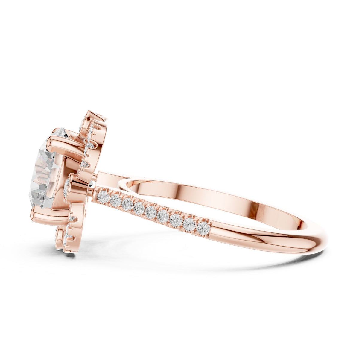 Round Halo Lab Grown Diamond Engagement Ring