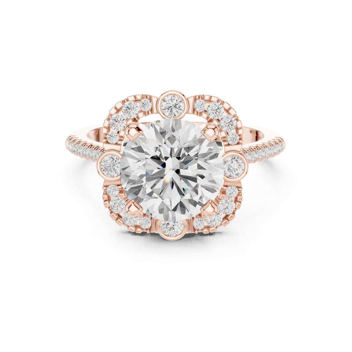 Round Halo Lab Grown Diamond Engagement Ring