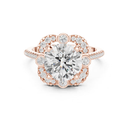 Round Halo Lab Grown Diamond Engagement Ring