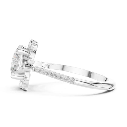 Round Halo Lab Grown Diamond Engagement Ring