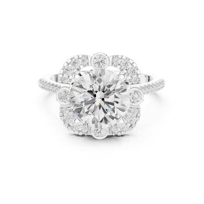 Round Halo Lab Grown Diamond Engagement Ring