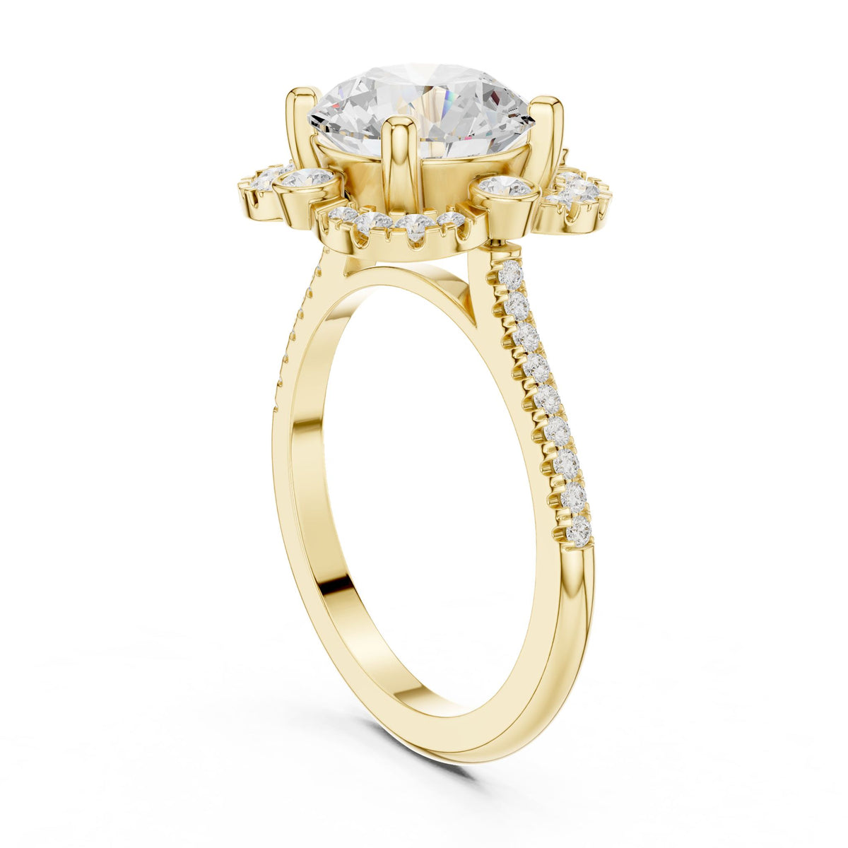Round Halo Lab Grown Diamond Engagement Ring