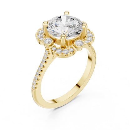 Round Halo Lab Grown Diamond Engagement Ring