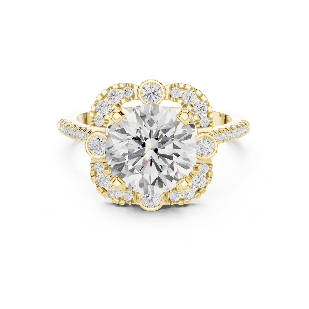 Round Halo Lab Grown Diamond Engagement Ring