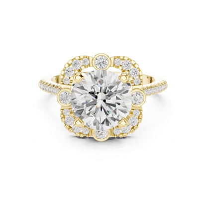 Round Halo Lab Grown Diamond Engagement Ring