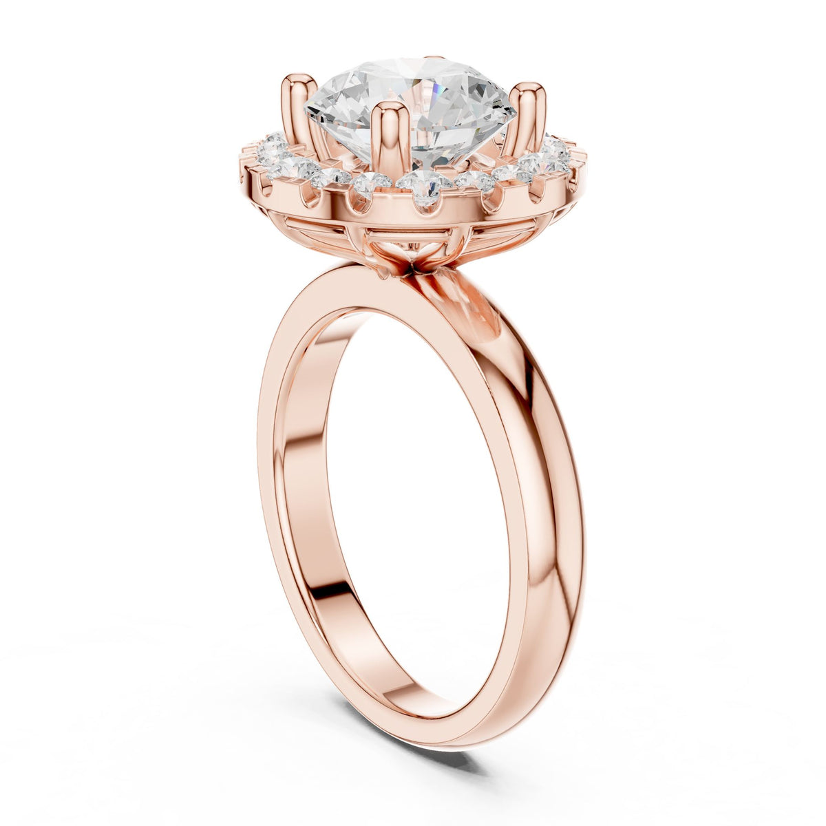 Round Halo Lab Grown Diamond Engagement Ring