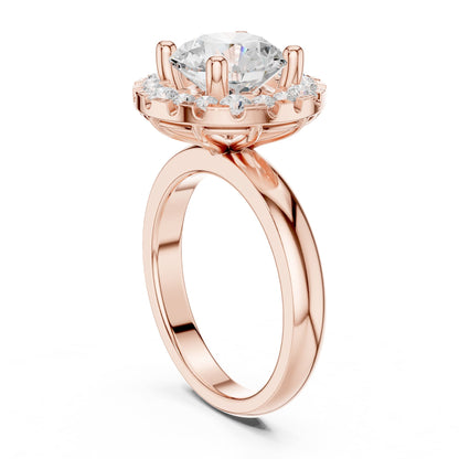 Round Halo Lab Grown Diamond Engagement Ring