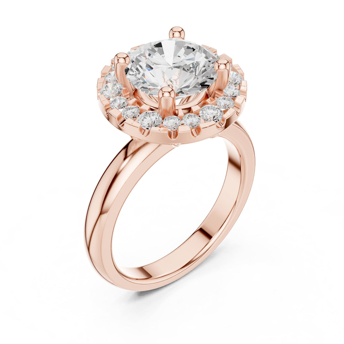 Round Halo Lab Grown Diamond Engagement Ring