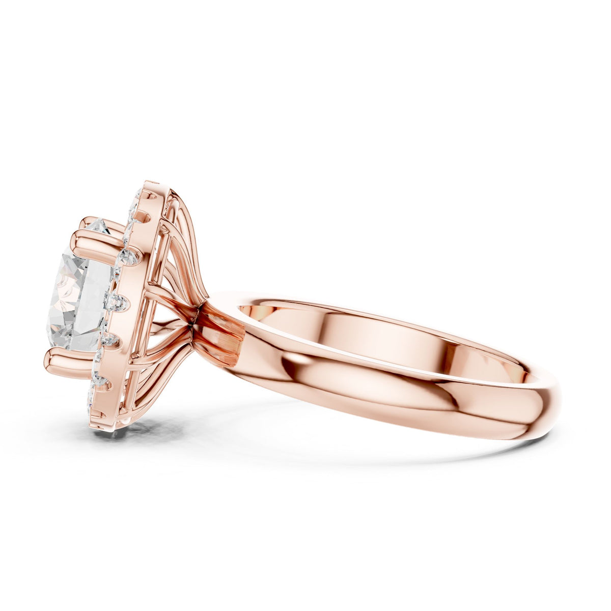 Round Halo Lab Grown Diamond Engagement Ring