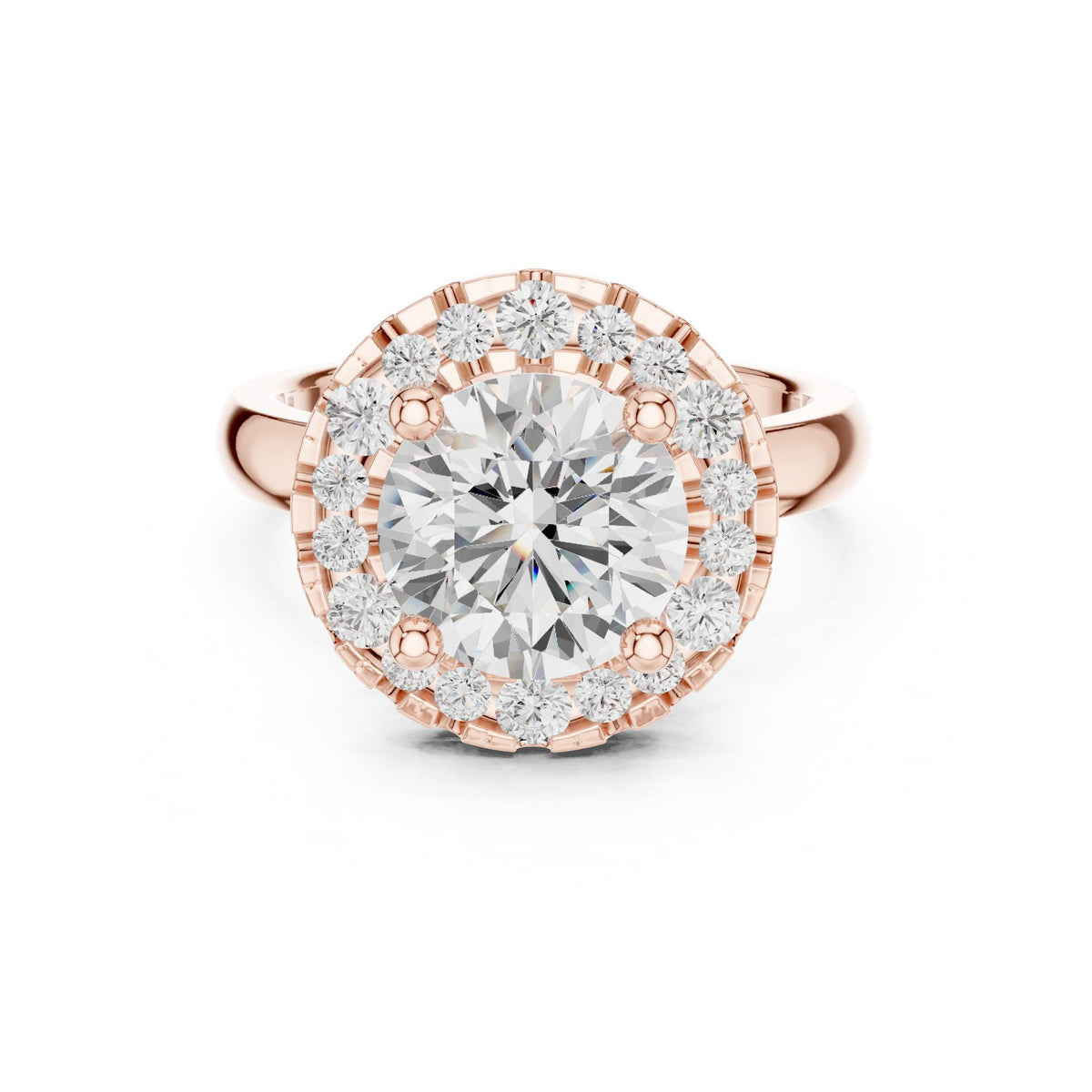 Round Halo Lab Grown Diamond Engagement Ring