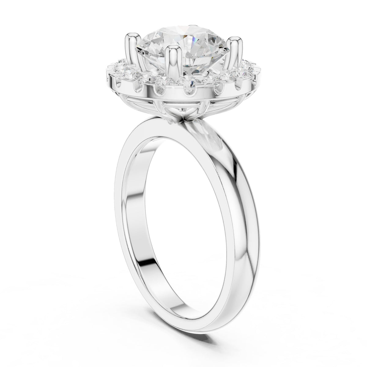 Round Halo Lab Grown Diamond Engagement Ring