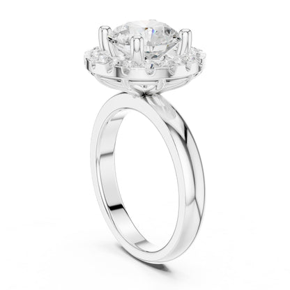 Round Halo Lab Grown Diamond Engagement Ring