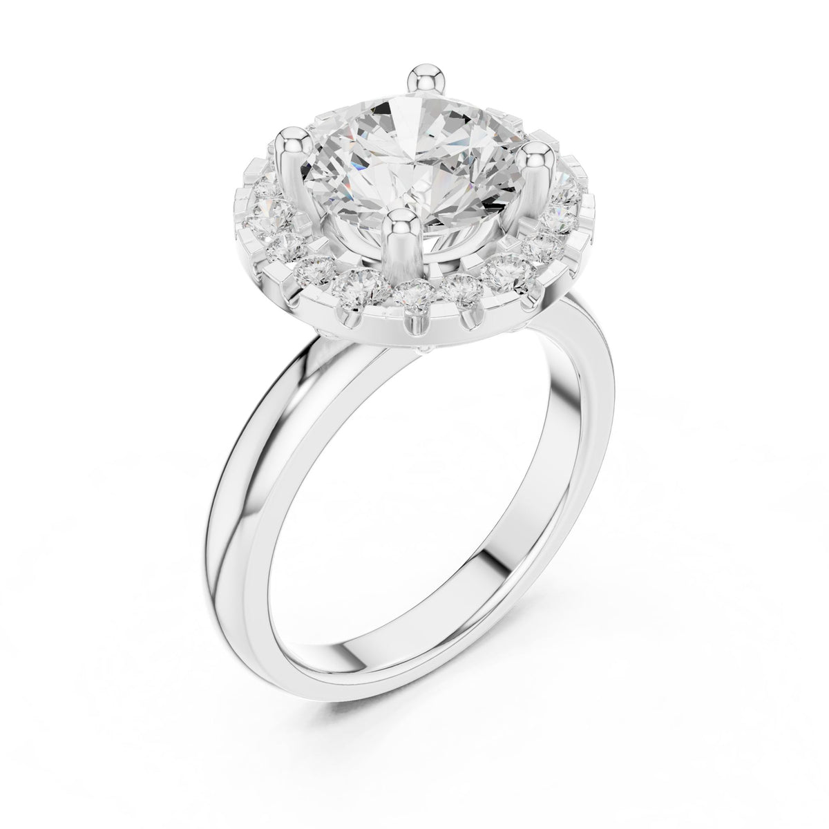Round Halo Lab Grown Diamond Engagement Ring