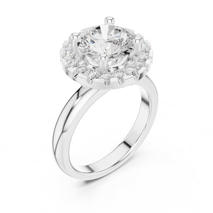 Round Halo Lab Grown Diamond Engagement Ring