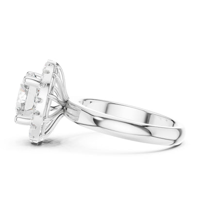Round Halo Lab Grown Diamond Engagement Ring