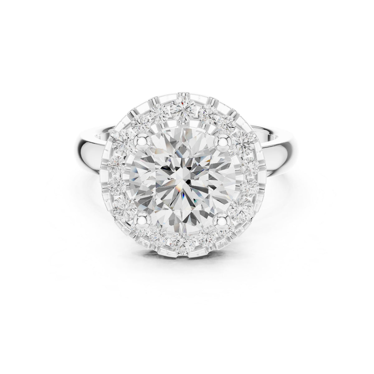 Round Halo Lab Grown Diamond Engagement Ring