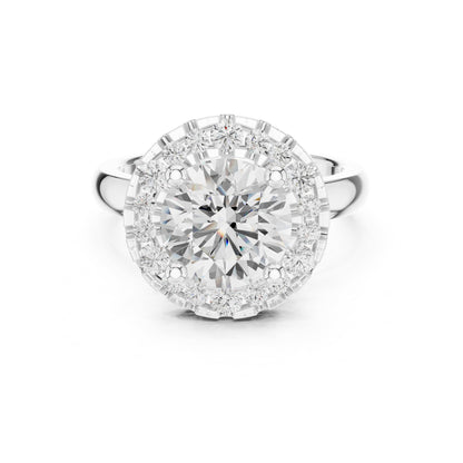 Round Halo Lab Grown Diamond Engagement Ring