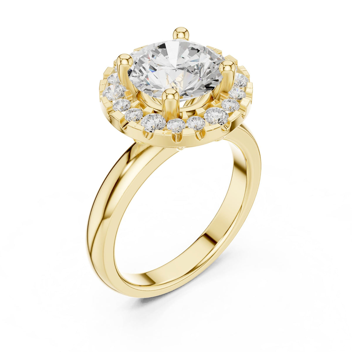 Round Halo Lab Grown Diamond Engagement Ring