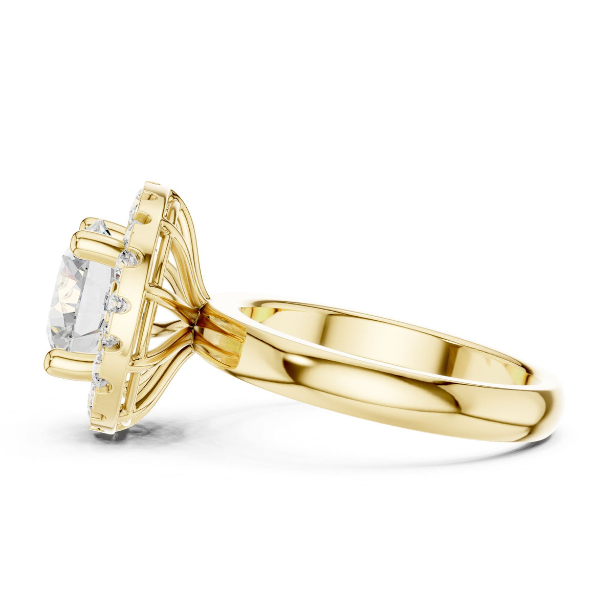 Round Halo Lab Grown Diamond Engagement Ring
