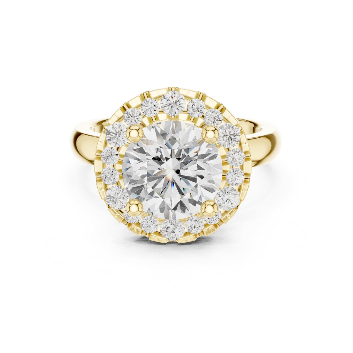 Round Halo Lab Grown Diamond Engagement Ring