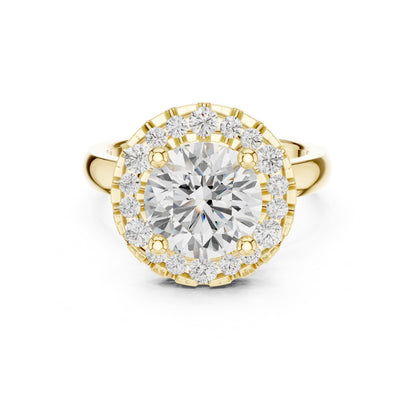 Round Halo Lab Grown Diamond Engagement Ring