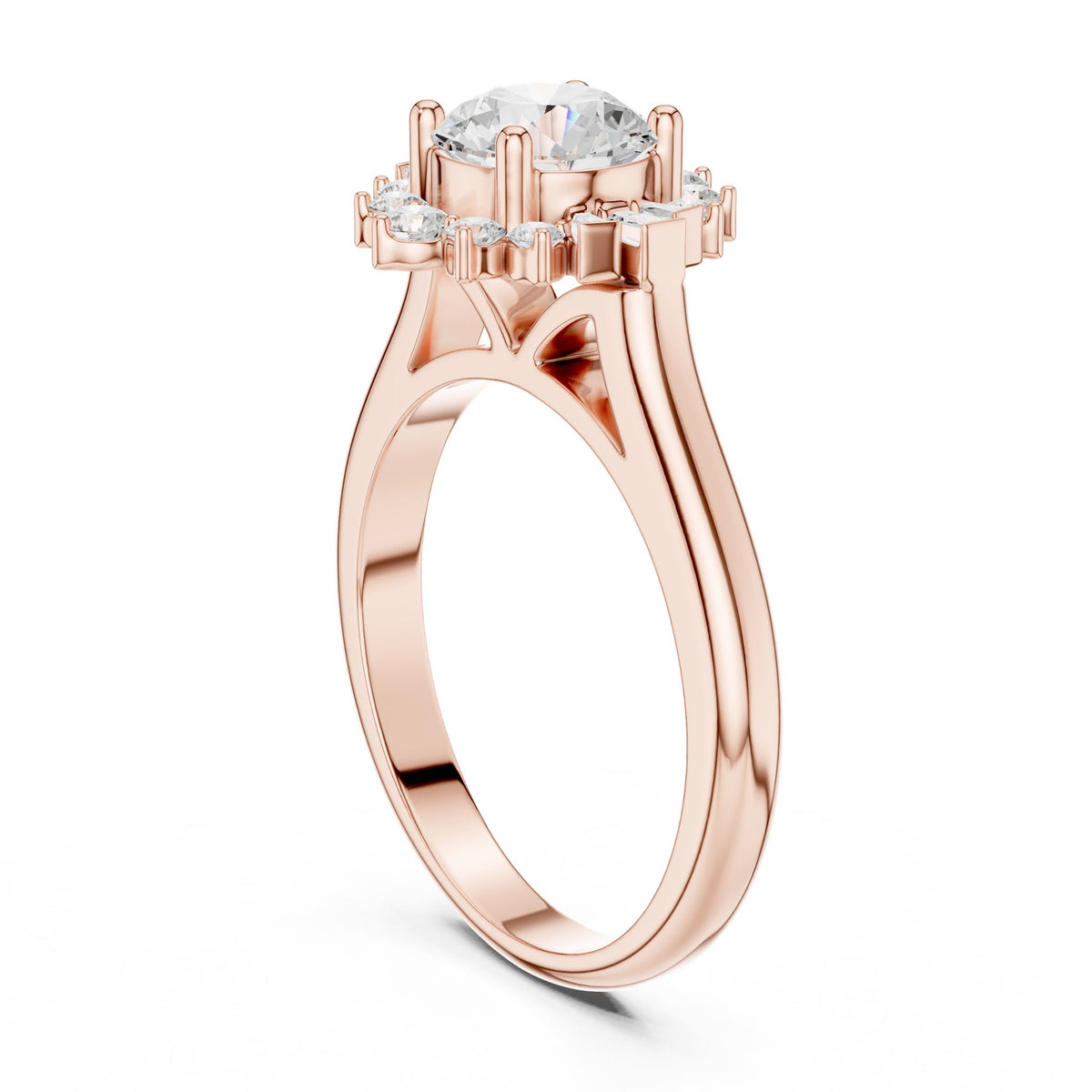 Round Halo Lab Grown Diamond Engagement Ring